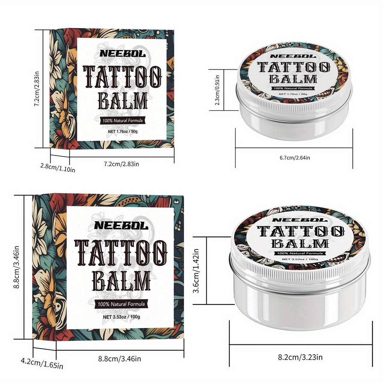 Bálsamo de mantequilla para después del cuidado del tatuaje, crema hidratante con ingredientes naturales, mejora del Color de la tinta del tatuaje, antiguo y nuevo, 1 unidad