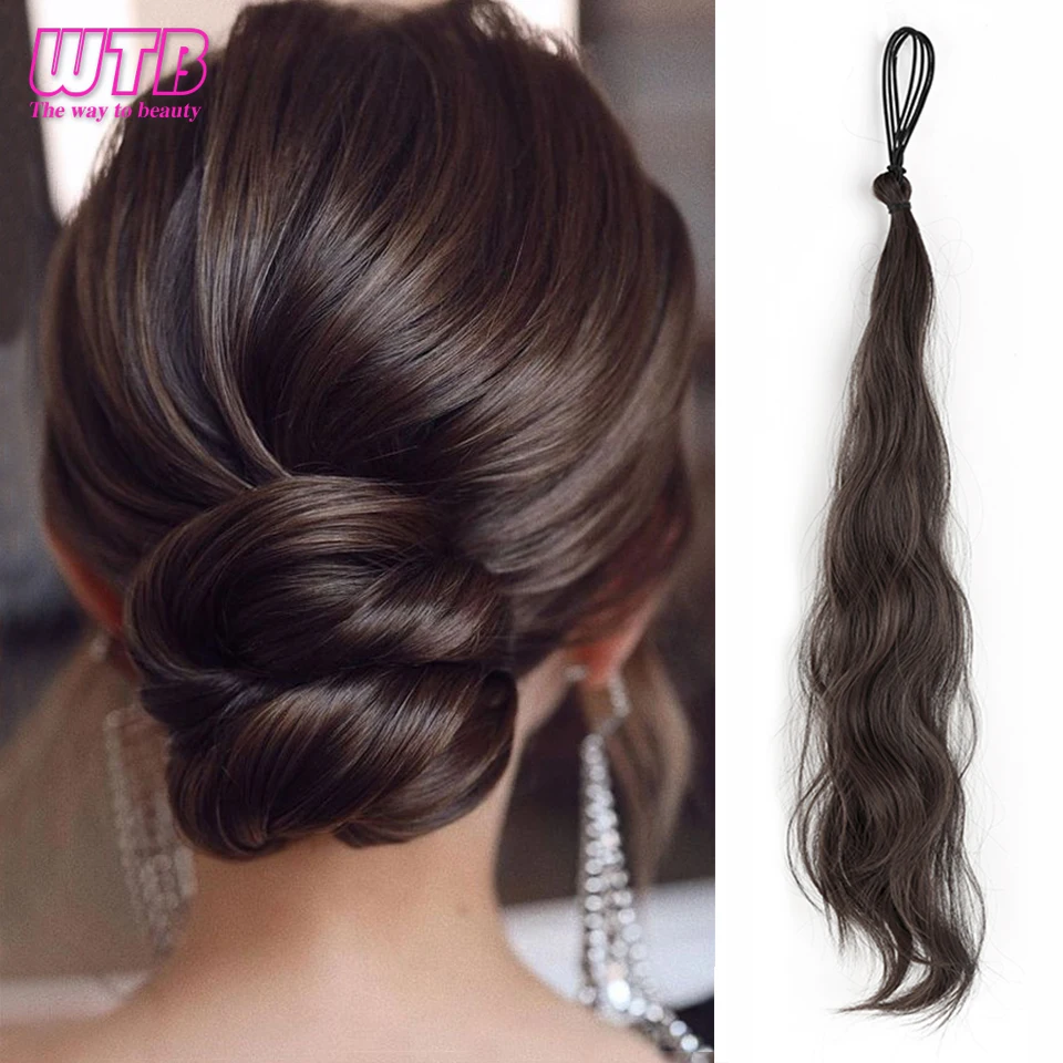 WTB Synthetic hair Self-winding Hair Bundle Ball Head Wig All-in-one Flower Bud Hair Bun Hair Bag Fluffy Natural Hair Volume