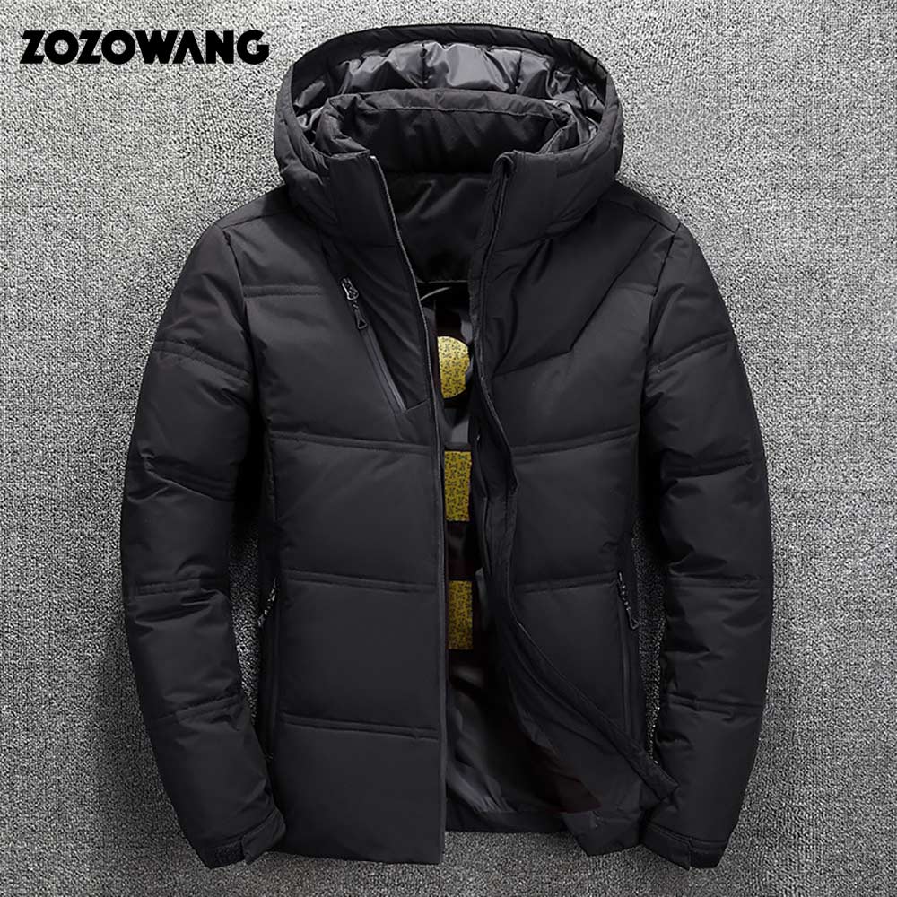 ZOZOWANG, chaqueta gruesa de pato blanco de alta calidad, abrigo para hombre, Parkas de nieve, ropa cálida con capucha para hombre, chaqueta de invierno, prendas de vestir exteriores