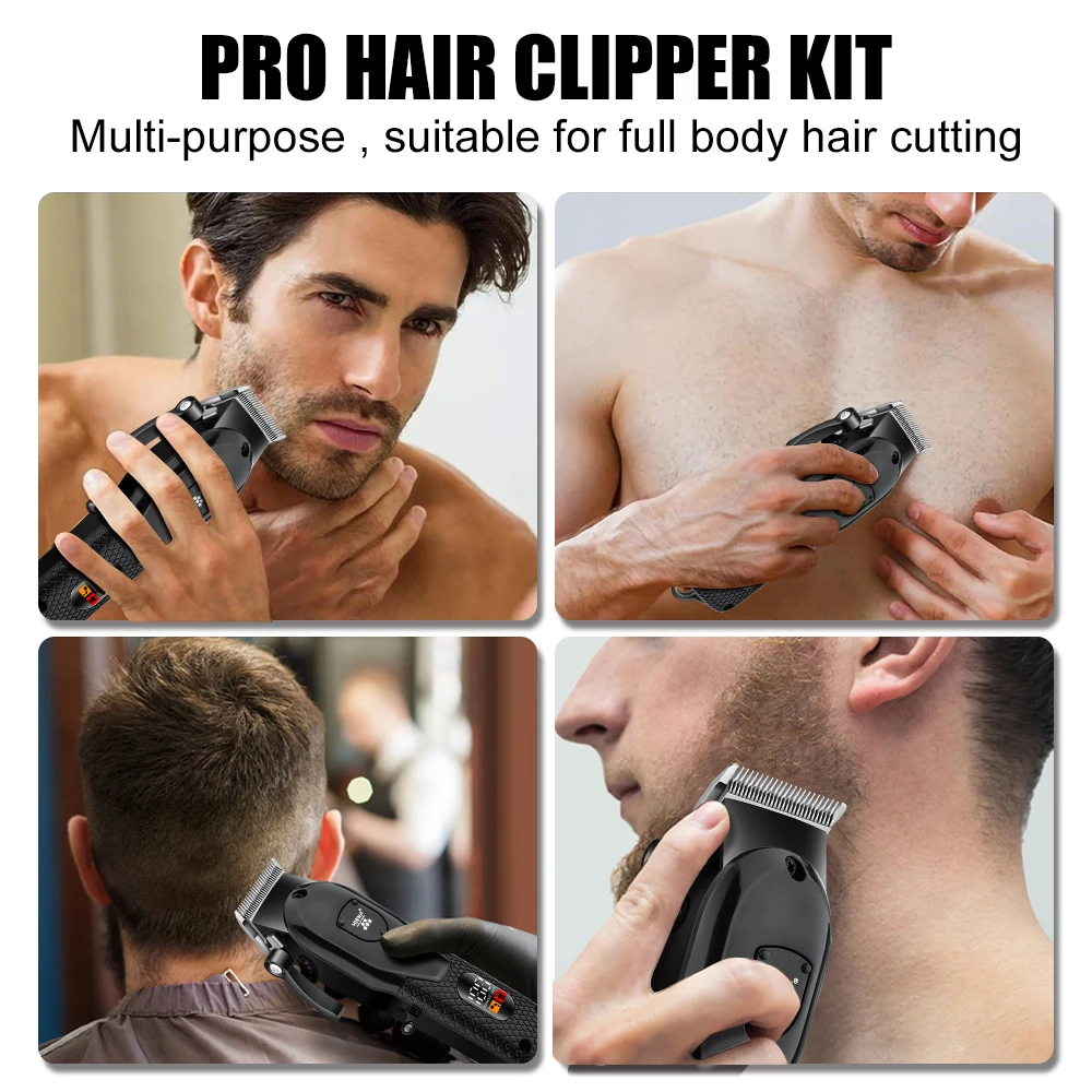 HIENA clipper ผมเครื่องโกนหนวดกรรไกรไฟฟ้ามืออาชีพ PUSH ร้านตัดผมผม Trimmers ตัดผม Trimmer สําหรับชาย