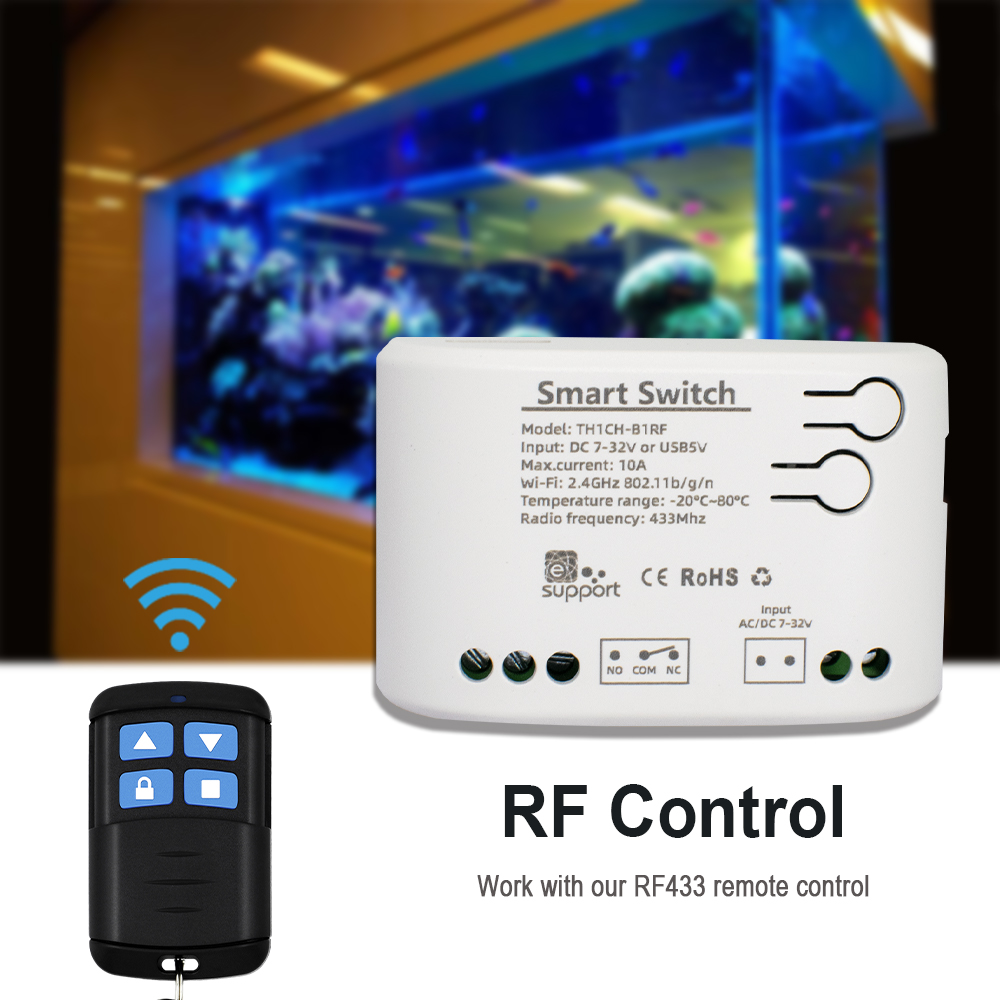 Interruptor de temperatura inteligente wi-fi 7-32v 85-250v 220v termostato de monitoramento inteligente compatível com aplicativo ewelink alexa google home