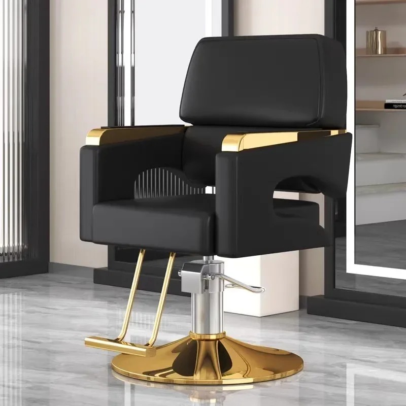 Silla De salón con elevador De lujo, respaldo Protector De Metal, silla De peluquero giratoria, cómoda silla nórdica De Cabeleireiro, muebles De salón