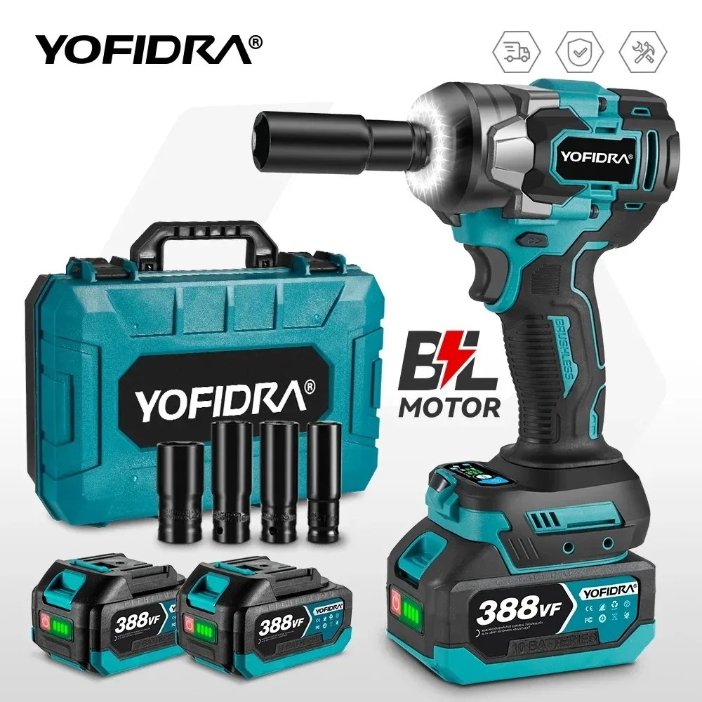 Бесщеточный электрический ударный гайковерт 1200 Нм, 5 передач, 1/2 дюйма, аккумуляторная отвертка, электроинструмент для ремонта автомобиля для аккумуляторного штифта Makita 18 В