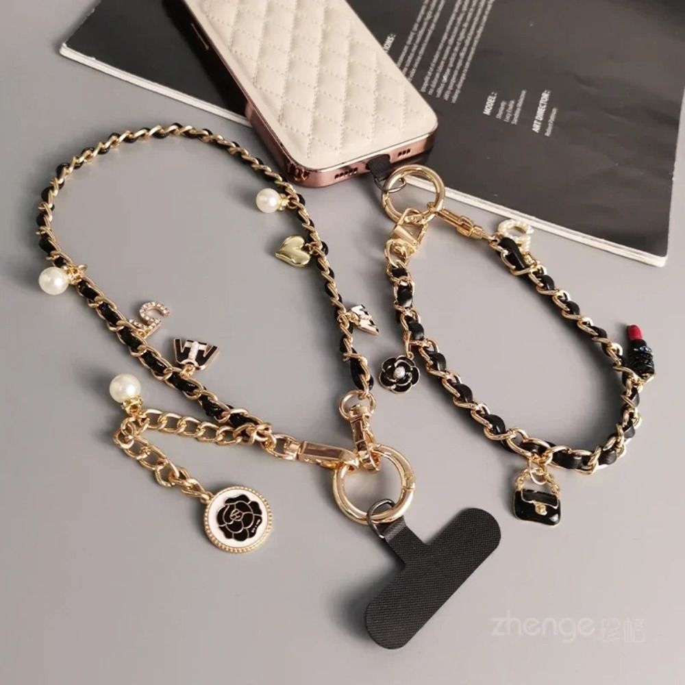 Handy-Lanyard, Tonabnehmer-Tragekette, kurze Handschlaufe, Stil, Telefon, universell, 5, Lippenstift-Gurt, kleiner, duftender Wind-Anhänger