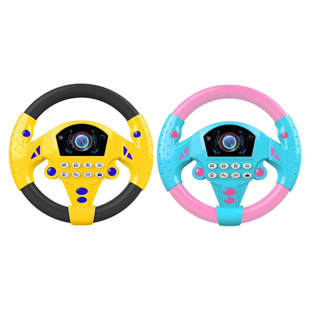 Children Simulation Steering Wheel with Light & Driving Sound Early Childhood Educational Toys for Kids