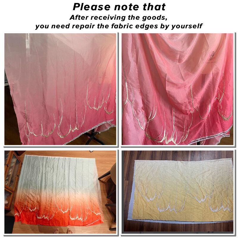 เย็บปักถักร้อยใบบัวผ้า DIY Hanfu เสื้อสไตล์จีนกระโปรงเสื้อผ้าเย็บวัสดุ (ซ่อมขอบผ้าด้วยตัวเอง)