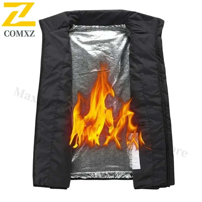 21-Zonen-Heizweste Herren USB-Infrarot-Thermojacke Intelligente beheizte Kleidung Neuer Winter Kältebeständiger dicker ärmelloser Mantel Wandern