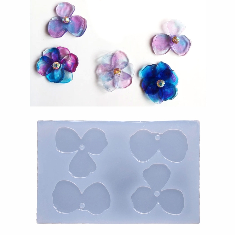 Silicone Jewelry Mold Flower Petal Earring Pendant Epoxy Resin Casting Mold Tool Necklace Crafts Jewelry Finding Accessories