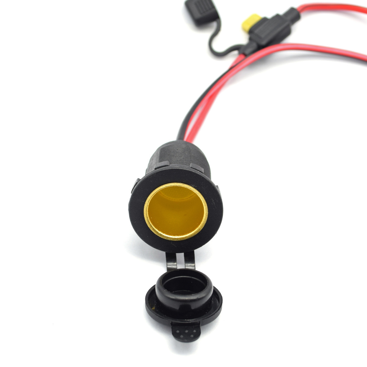 Waterproof 12V/24V Motorcycle Car Modification High Power 300W Cigarette Lighter Socket Full Copper Threaded Mother Seat