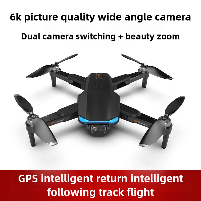 デュアルカメラ付き折りたたみ式ブラシレスドローン,GPS,航空写真,4軸,長距離5g,リモコン,6k,HD