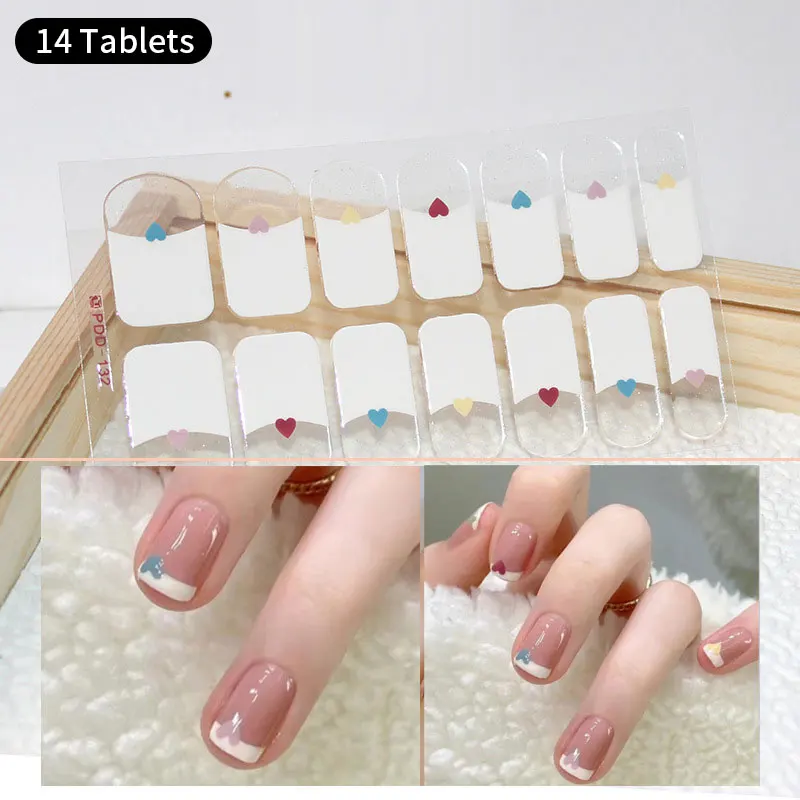 DIY Baking-Free Nail Adesivos, de Longa Duração, Cor Sólida, Flores Frescas, Tiras Patch, Slider, Decalque Cobertura Completa, Verão，Pedidos a partir de $50 receberão um desconto de $20