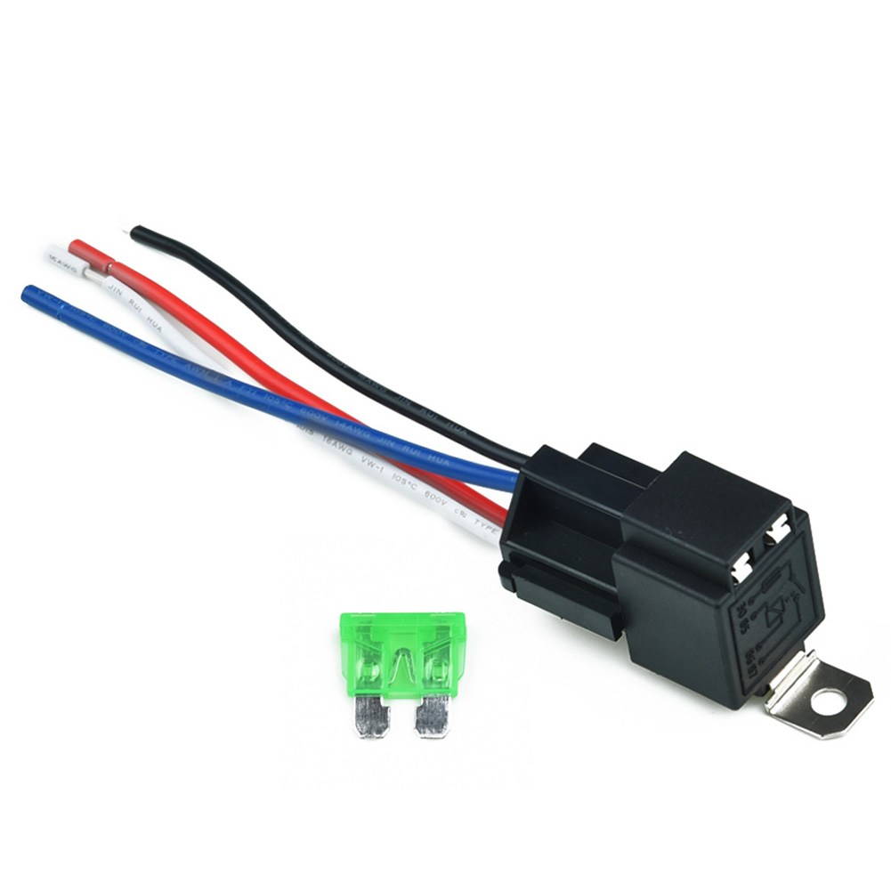 1 conjunto de relé de carro de 4 pinos 12v dc com base de soquete/filos/fusível 30a dispositivo de controle de automóvel com linha de alta qualidade