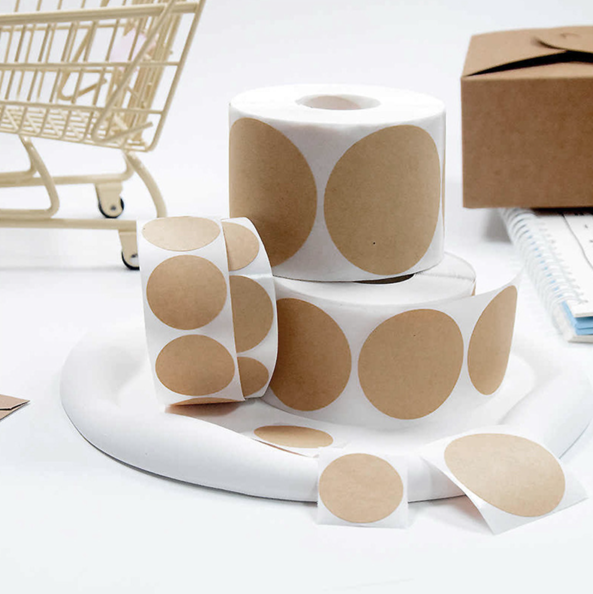2,5/3,8/5 cm, 500 Stück/Rolle, runde Kraft-Aufkleber, selbstklebende Etiketten, Papieraufkleber, Klassifizierung, Name, personalisierte Etiketten, Aufkleber