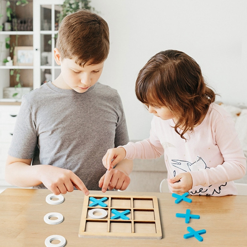 Juego de mesa de ocio para padres e hijos, juego de interacción, juego de nughts And Crosses, rompecabezas de madera, juguete educativo