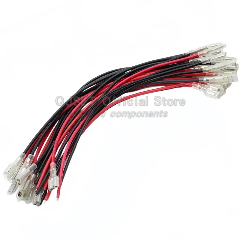 Conector terminal de crimpagem de cabo, 5 peças 2.8mm/4.8mm/6.3mm/plugues terminais de fio revestido, chicotees de conector único e duplo 6.3mm