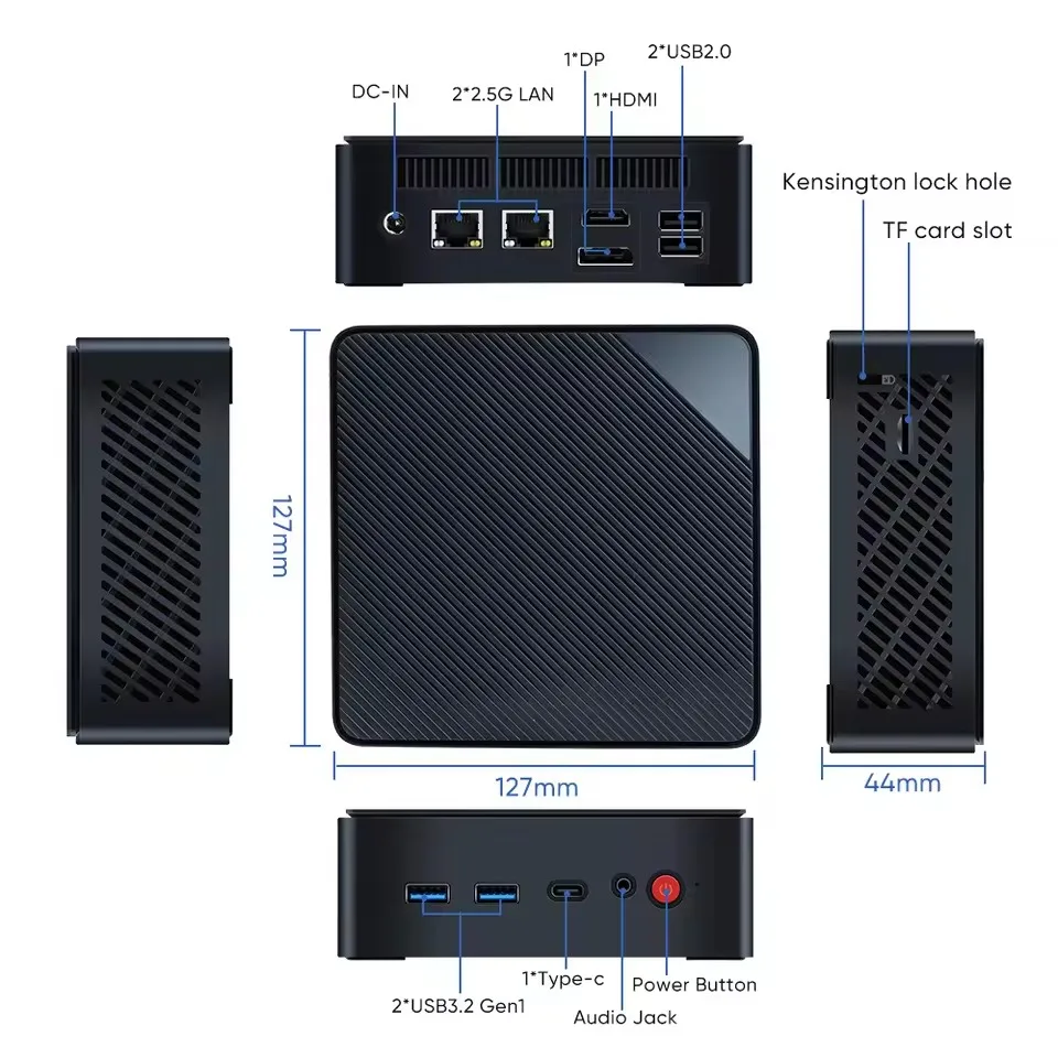 Topton Mini PC Intel N150 2xi226-V 2.5G LAN DDR5 4800MHz 2*M.2 NVMe SSD  Windows11 Portable Computer HDMI DP Type-C 3x4K WiFi