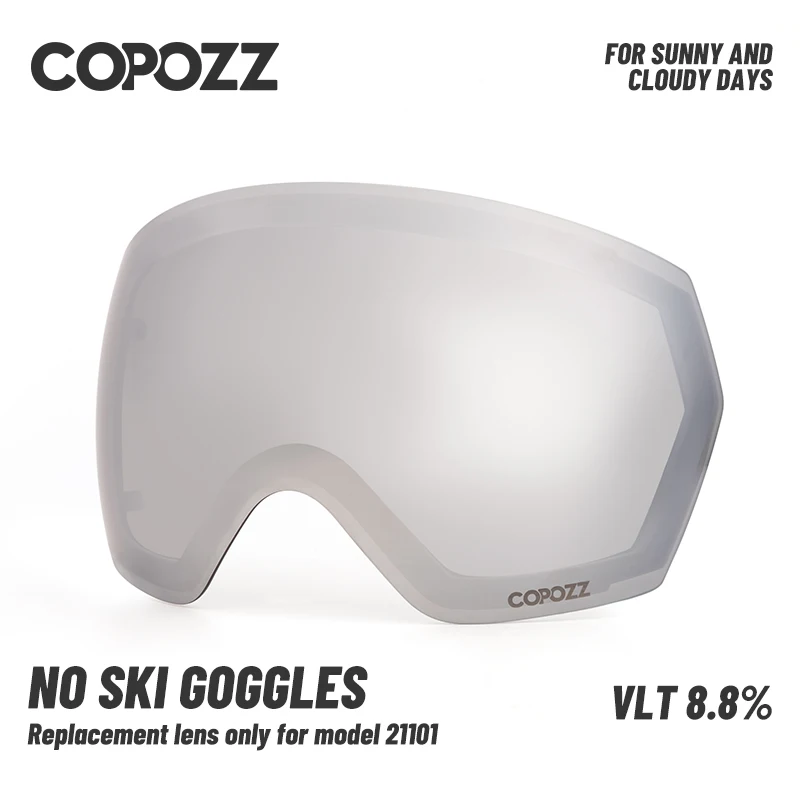 Сменные линзы для лыжных очков COPOZZ для модели 21101, противотуманные сферические лыжные очки UV400, зимние очки, линзы для очков (только линзы)