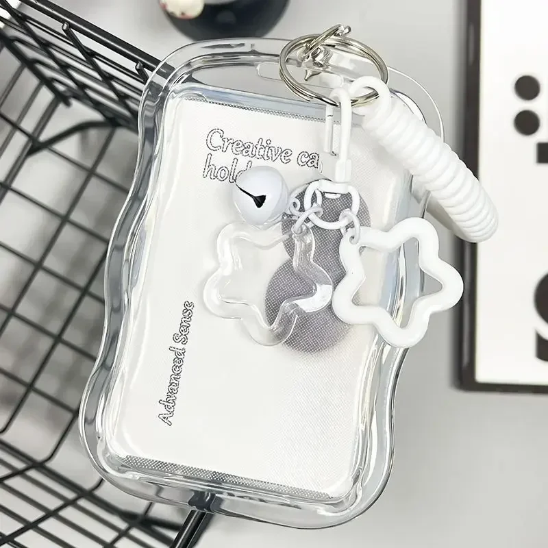 Bus Card Student Card Case Photo Protector Creative Design Kpop Photocard Holder Transparent Card Holder Keychain Photo Sleeves