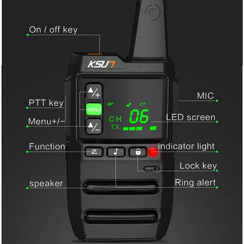 KSUT GZ20 Walkie Talkie 2 PCS Included UHF Radio Comumicador Radio Station Receiver Portable Wireless Set For Camping Bar Hotel