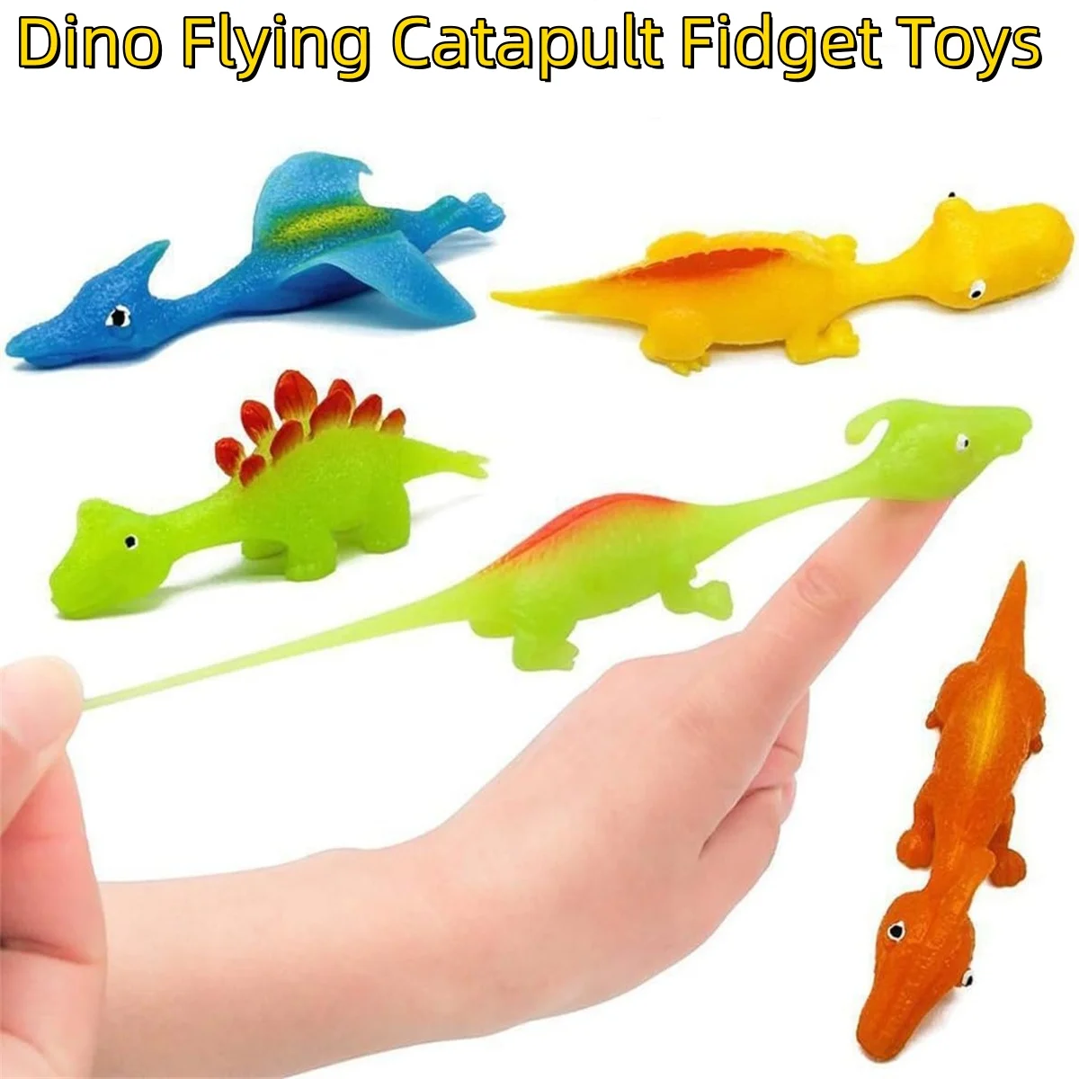 5-20Pcs Colorful Finger Catapult Dinosaur Games Kids Birthday Baby Shower Party Favor Giveaway Christmas Carnival Party Gift
