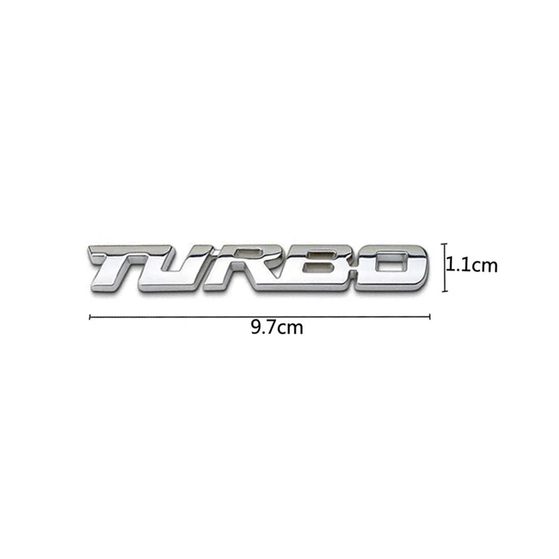 9.7*1.1 cm Auto Styling Auto Turbo Boost Laden Stimuleren 3D Metal Chrome Zinklegering 3D Emblem Badge sticker Decal Auto Accessoire