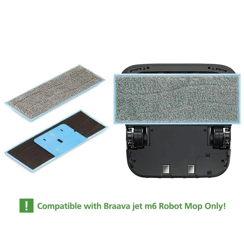 Wet Mopping Pads For iRobot Braava Jet M6 Robot Vacuum Cleaner, Washable Mop Cloths Rags Pads Replacement Accessories Parts