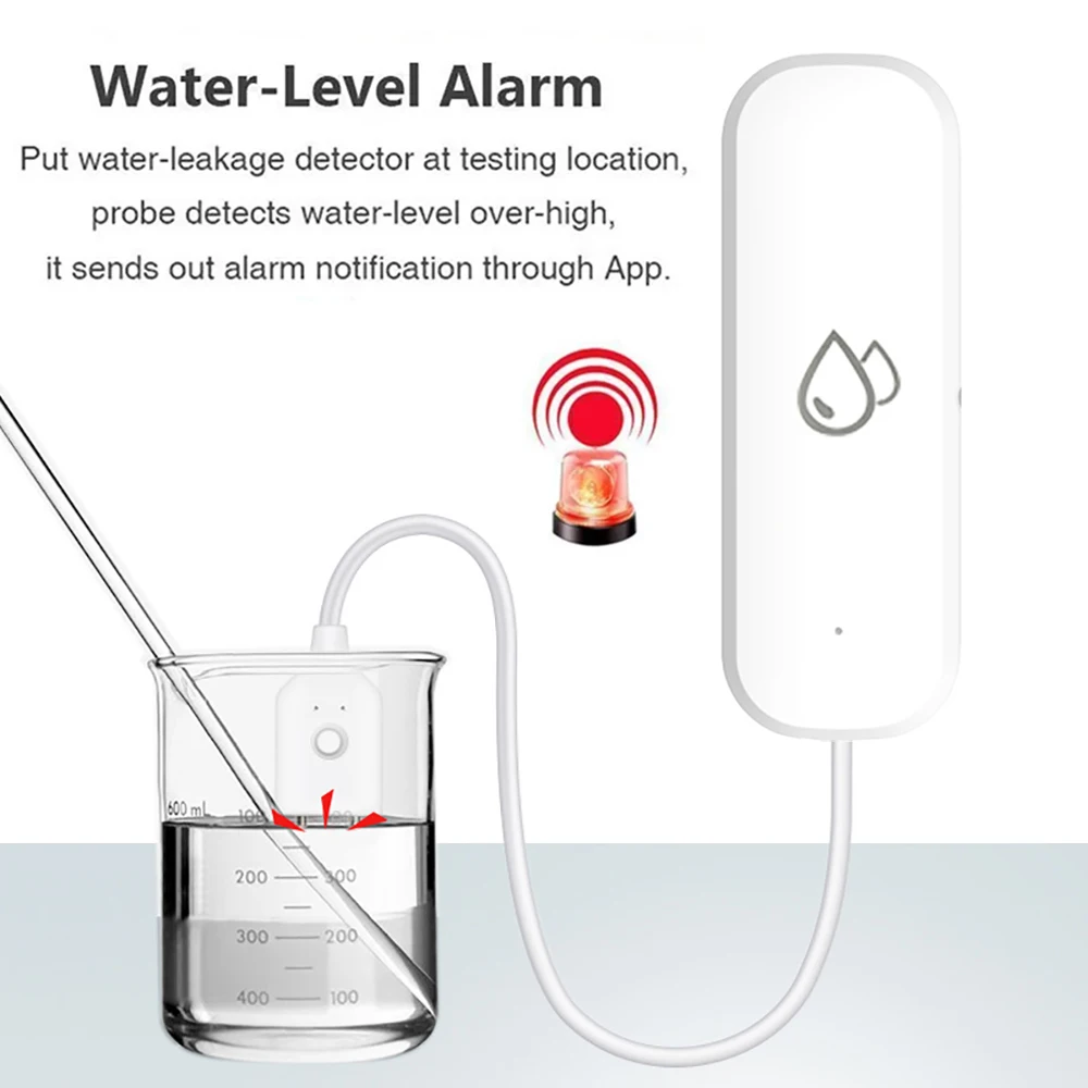 Tuya WiFi inteligente Zigbee Sensor de fugas de agua alarma Detector de nivel de agua Sensor de fugas de inundación sistema de seguridad de Control de aplicación Smart Life