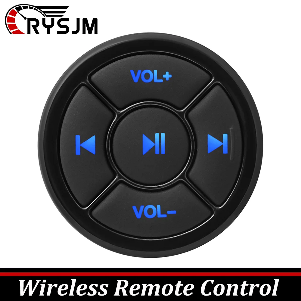 Bluetooth-compatível carro motocicleta bicicleta volante sem fio controle remoto leitor de música botão mídia para ios android telefone