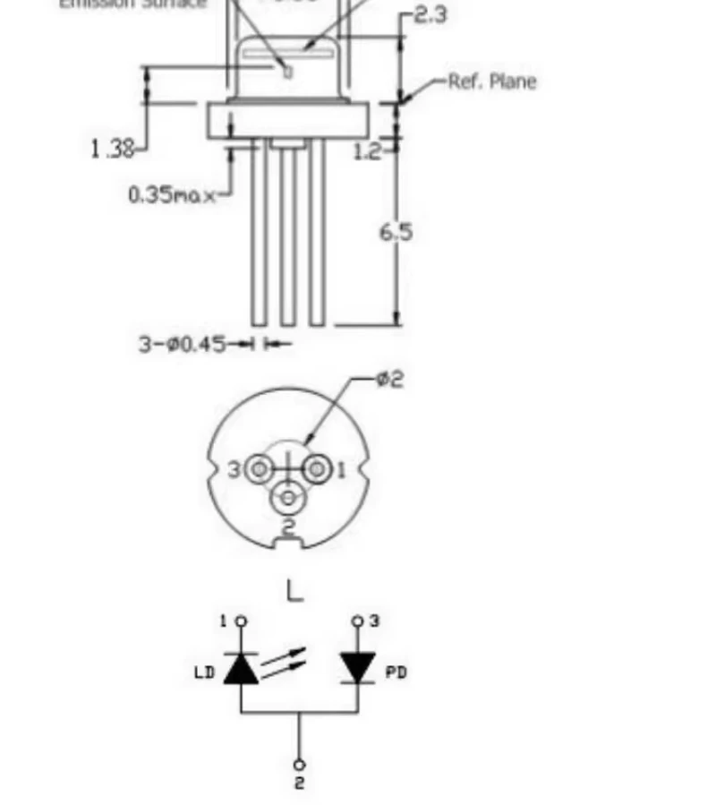ADL65052TL 650nm 5mw laser tube with glass window high-quality red light N-type with PD suitable for Arima