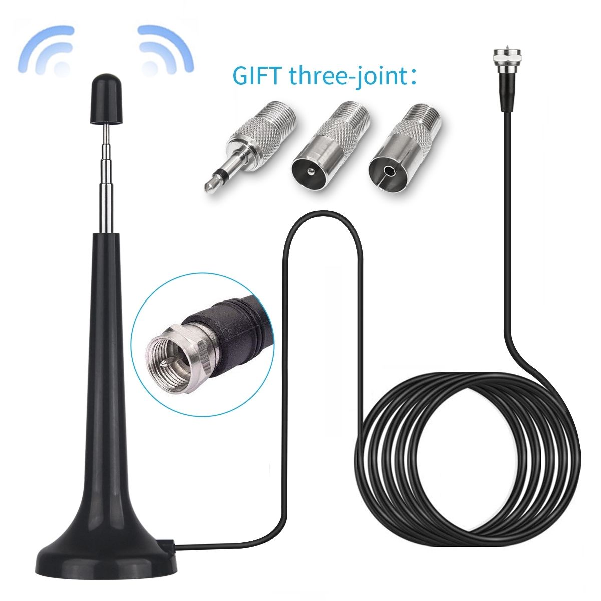 Receptor estéreo de antena de radio Dab Fm para el hogar Antena de radio interior de alta ganancia de 75 ohmios