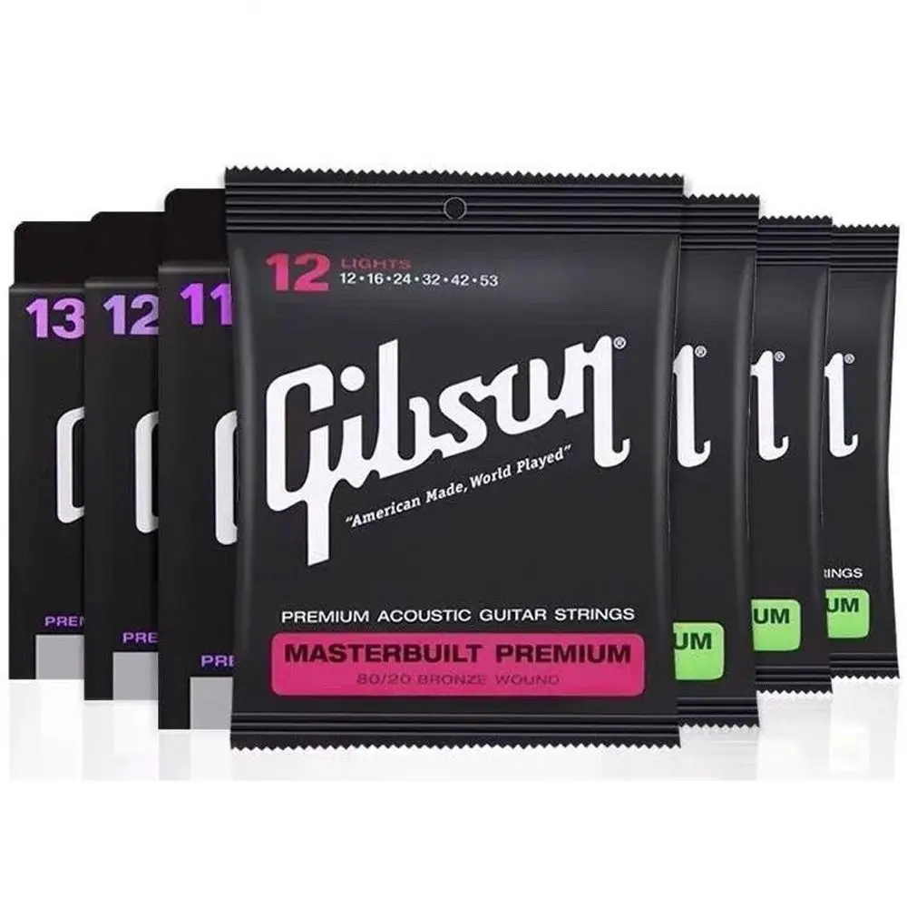 1 Set 6 Strings Gibson Guitar Strings Good Sound SAg Series Folk Guitar Strings Bronze Long Life Electric Guitar Strings