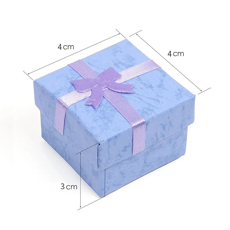12pcs 패션 보석 포장 상자 멀티 컬러 귀걸이 반지 상자 보석 선물 홀더 4*4*3CM 도매