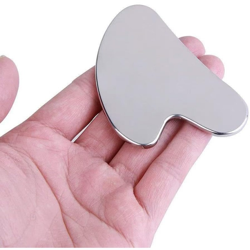 1PC roestvrijstalen Gua Sha-tool - gezichts- en lichaamsmassager, huidverstrakking, schoonheidsschraper (lymfedrainage, ontspanning)