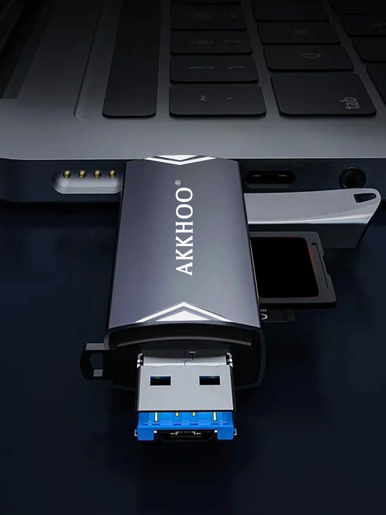 Type-C 6-in-1 multi-function card reader,TF/SD card USB adapter, high-speed transmission