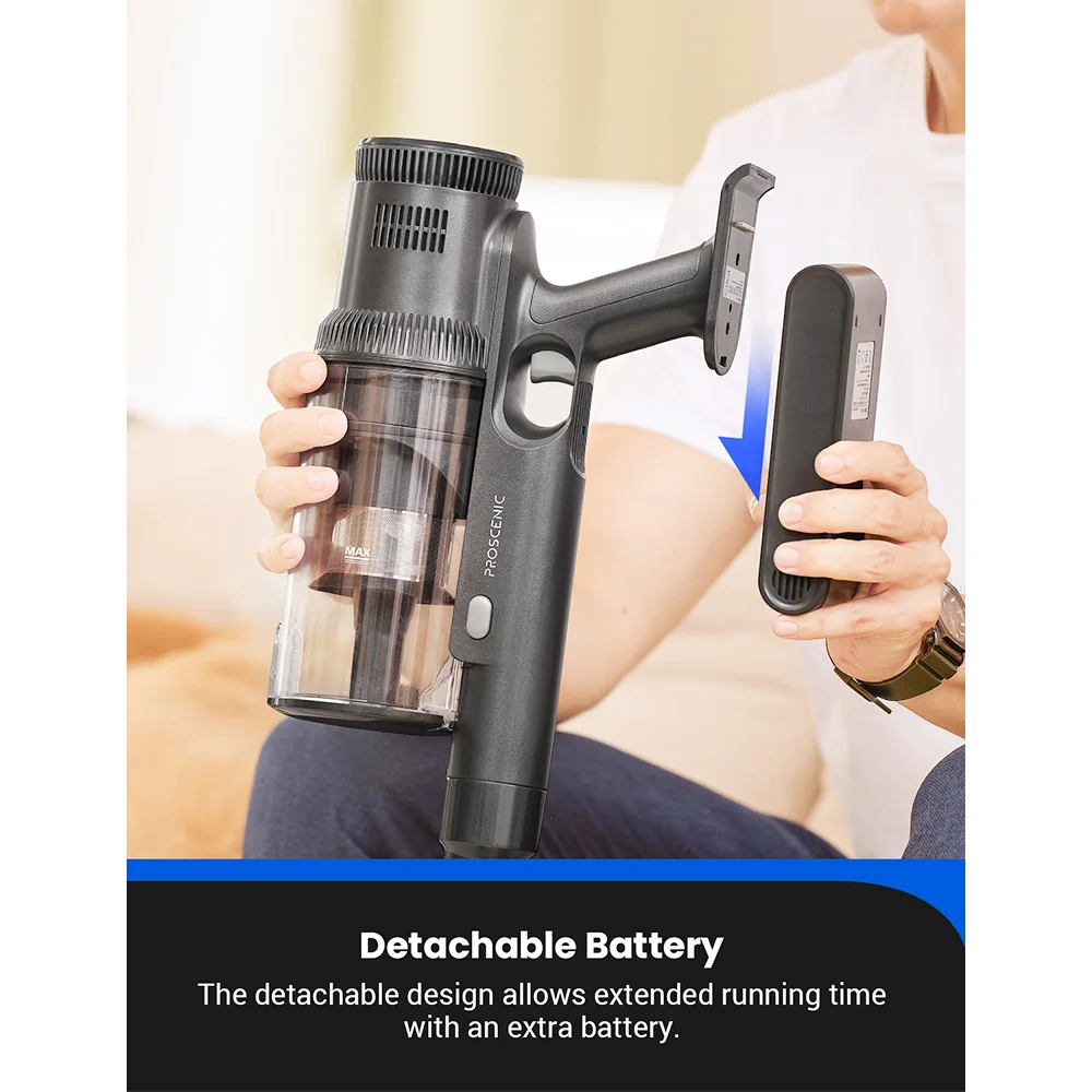 Pro scenic p11 Wischen Akku-Staubsauger 35kpa Absaugung 0,65 l Mülleimer 5-stufiges Filtersystem 2000mah abnehmbare Batterie