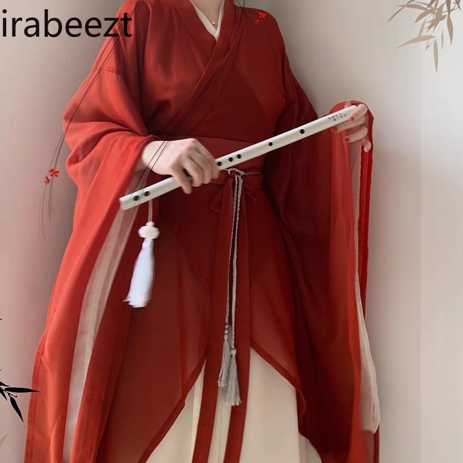 Wei jin-女の子のための中国の伝統的なドレス,大きい袖の襟,セクシーな完全なセット,中国の伝統的なドレス