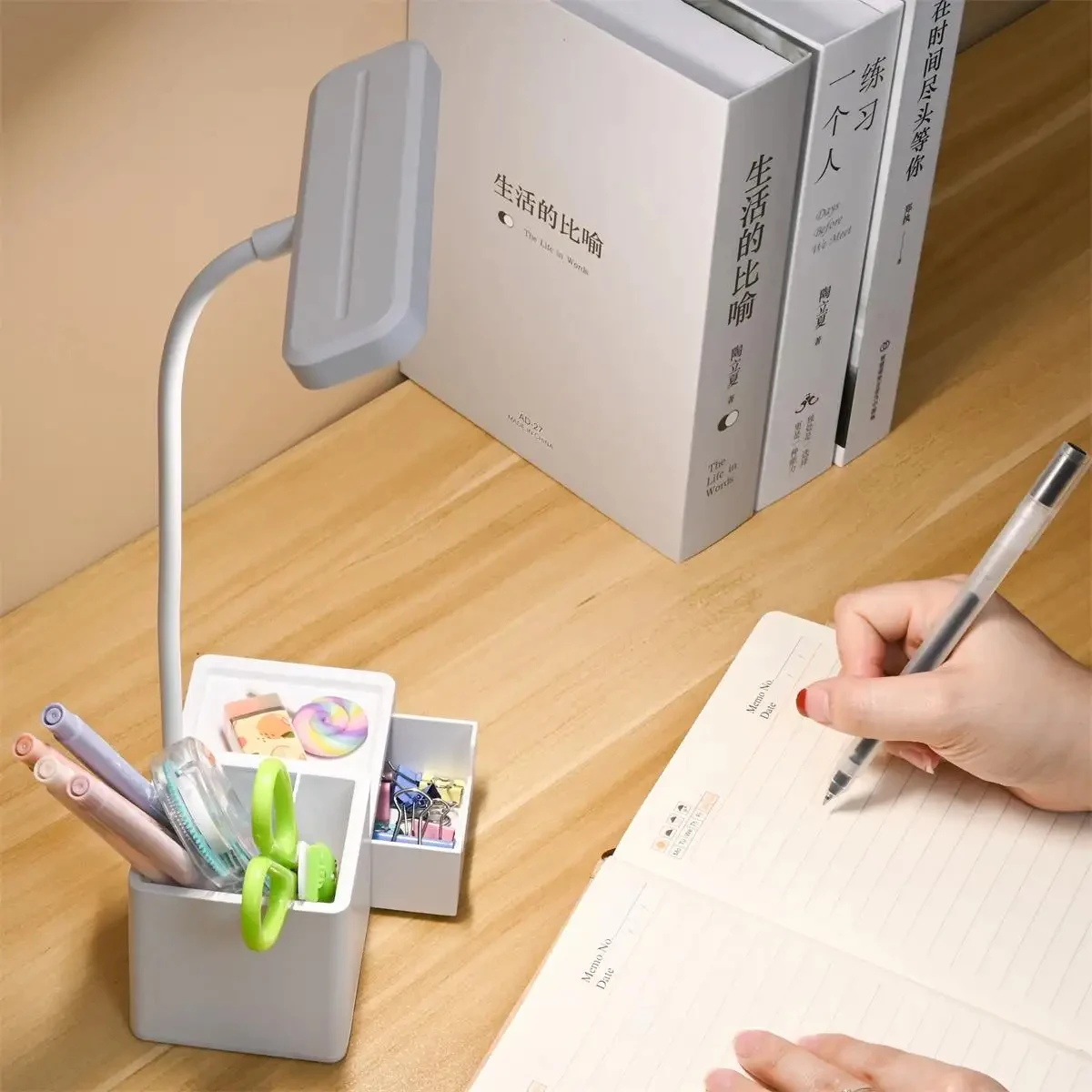 Lámpara LED de escritorio táctil, luz nocturna regulable de 3 niveles, recargable por USB, protección ocular, lámpara de mesa plegable, lectura de cabecera de dormitorio