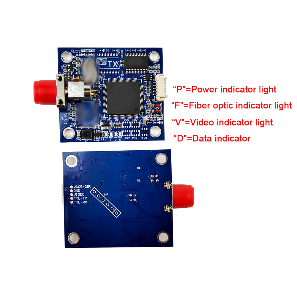 40KM TX RX 1 channel video + UART & TTL & SBUS to fiber converter, No data loss Anti-bending fiber optic converter FC/UPC,5v~28