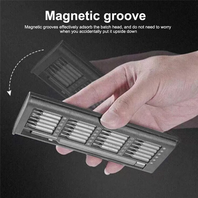 Screwdriver Kit 24 Precision Magnetic Bits DIY Dismountable Screwdriver Set Mini Tool Case for Smart Home PC Phone Repair