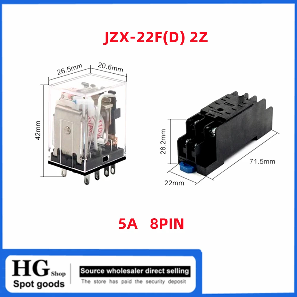 JQX-13F 2Z Nuovo originale AC AC220V DC 24V8 pin JZX-22F 2Z JZX-22F 3Z 11pin JZX-22F 4Z Relè elettromagnetico a 14 pin