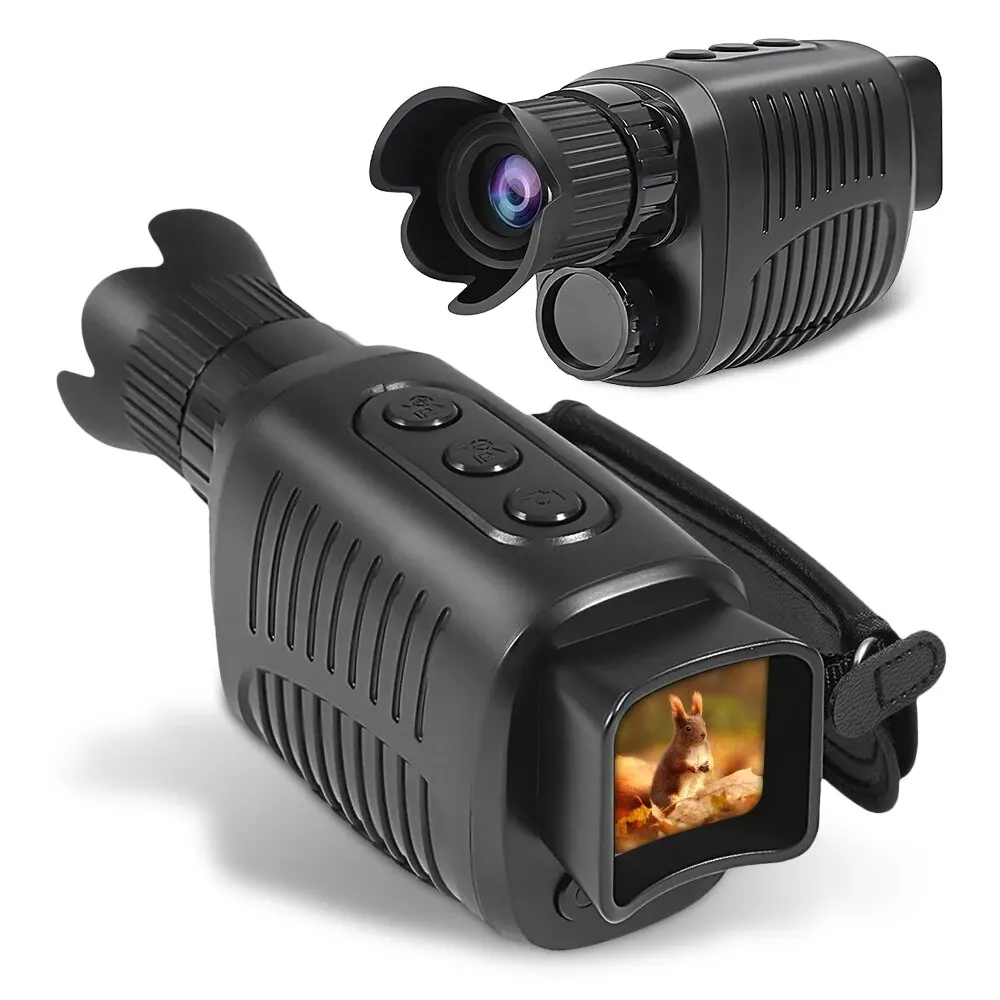 Dispositivo de visión nocturna Monocular HD infrarrojo, telescopio de caza con Zoom Digital 5x, para exteriores, oscuridad completa, telescopio de largo alcance de 300M
