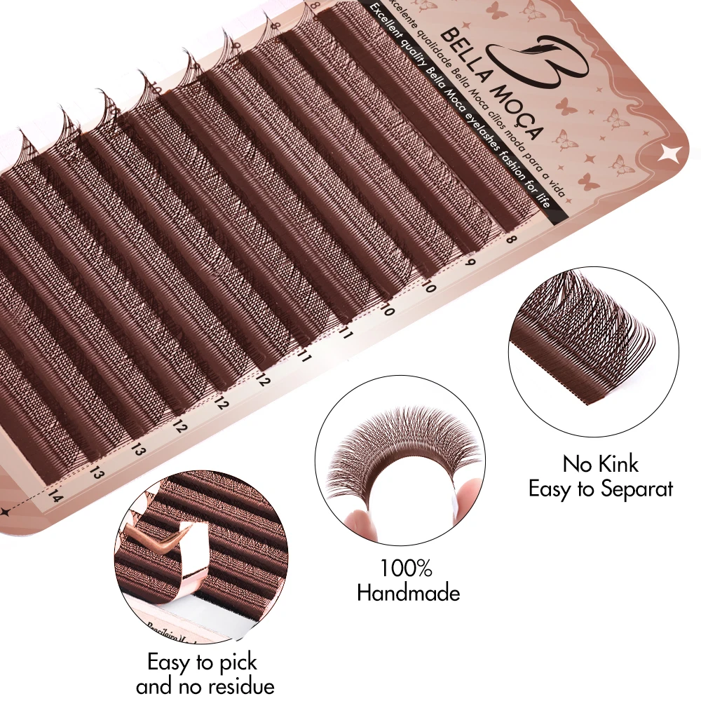 Bella moça YY Shaped Lashes C D L LU L+ Curl Faux Mink Brown/Black Y Lash Supplies