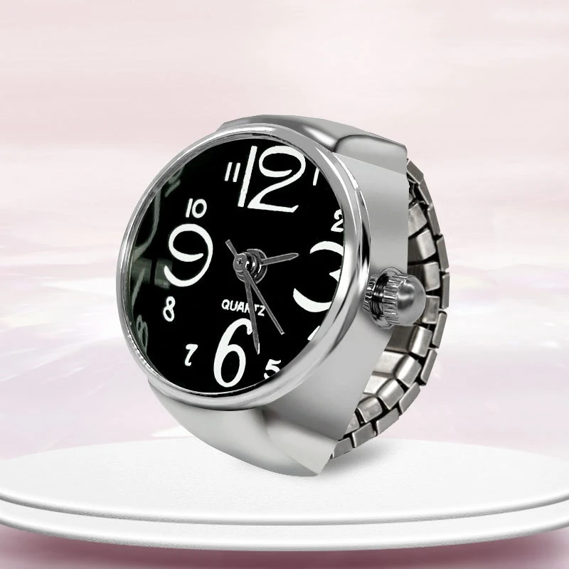 Nuevo reloj de anillo, superventas, esfera Circular creativa, carcasa de aleación, pareja de dedos, hombres y mujeres