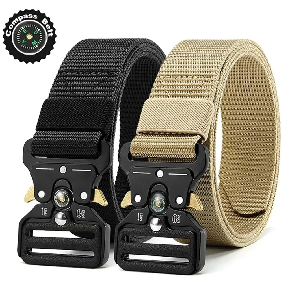 Boussole ceinture tactique extérieure multifonction pour hommes et femmes toile Durable à séchage rapide sangle en Nylon randonnée Camping équipement de Sport