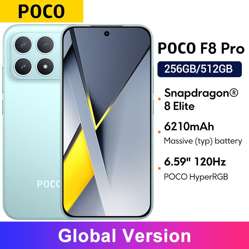 【Мировая премьера】Сумная версия смартфона POCO F8 Pro 5G Snapdragon ®   8 Elite 6,59 дюйма, 120 Гц, AMOLED-дисплей HyperRGB, 6210 мАч, NFC