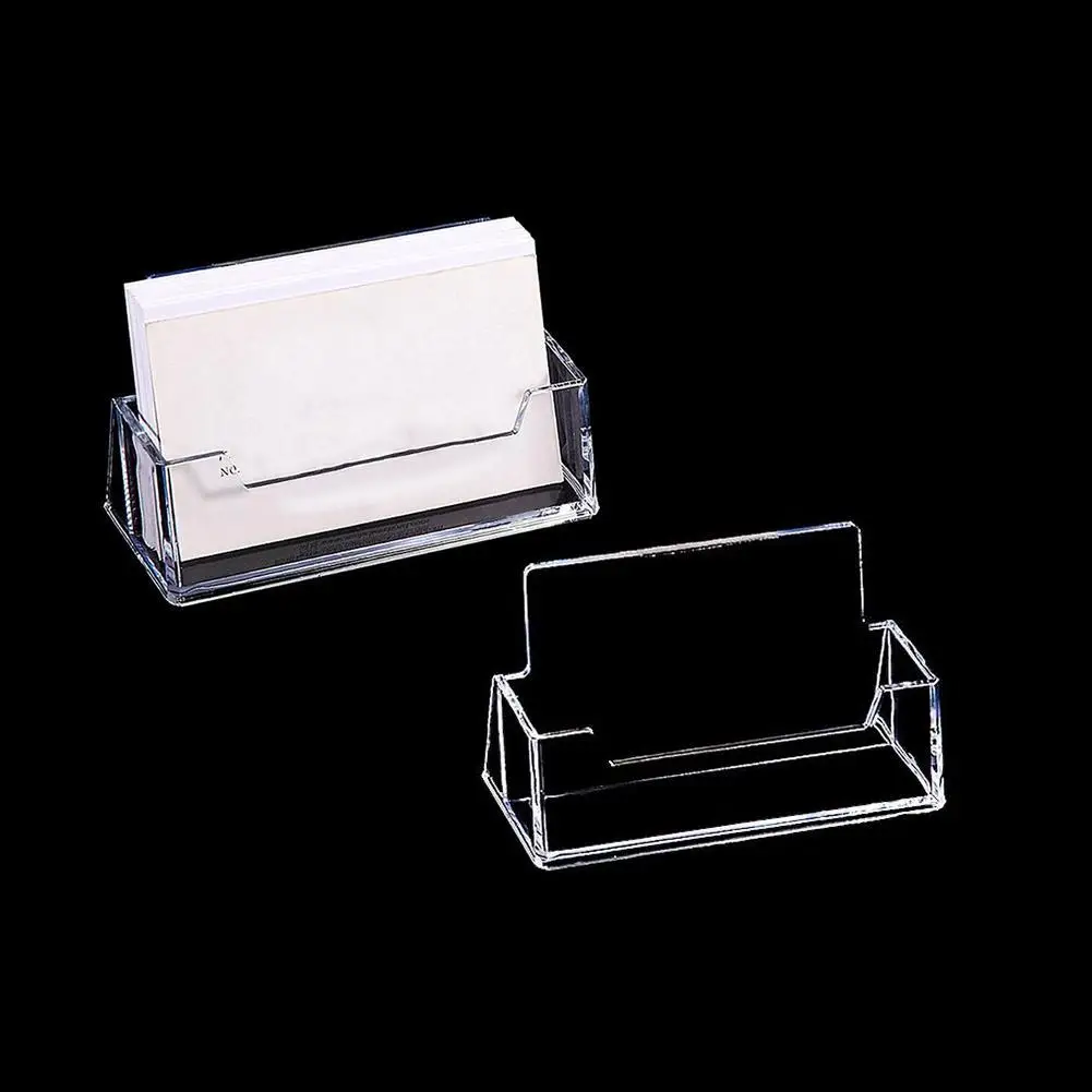 1/2/3/4/5/pcs Business Card Case Desktop Office Business Card Holders Display Stands Plastic Transparent Shelf Box Storage New