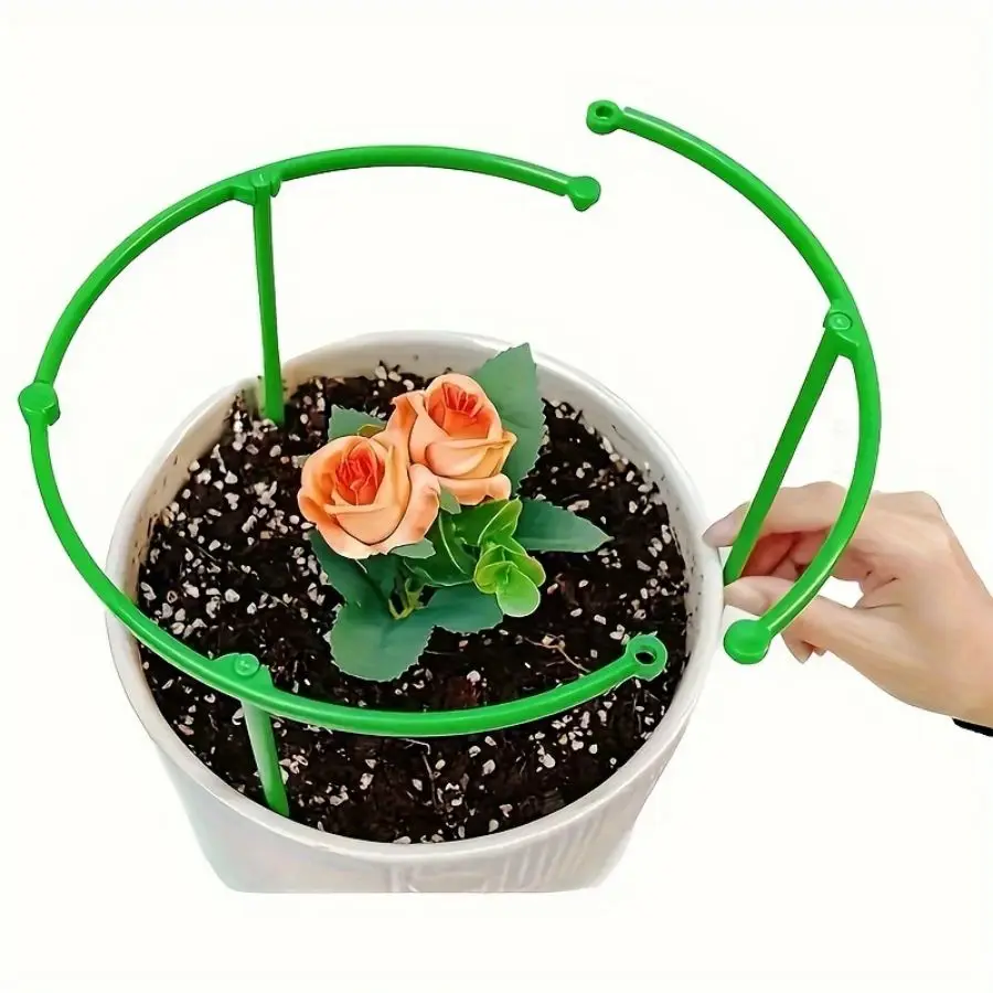 9 Pz/set 3 Strati Supporto per Piante Picchetti per Piante Anello di Supporto per Piante Rotondo Supporto per Gabbia per Piante in Plastica Vaso di Fiori Arrampicata Traliccio
