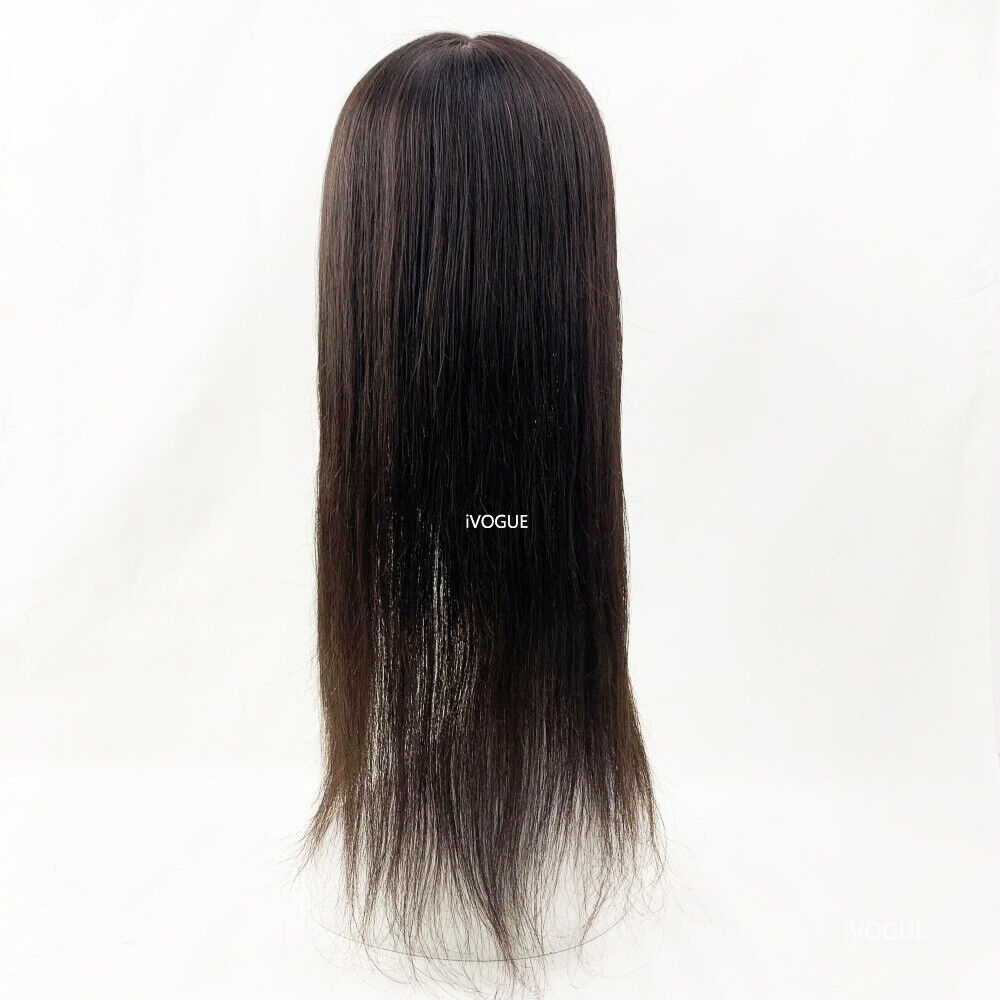 4D Fringeซ้อนทับผ้าไหมฐานผมมนุษย์TopperกับBangsสําหรับผู้หญิงVirginยุโรปผมผ้าไหมหนังศีรษะTop Toupeeผมชิ้น 6 "x 6''