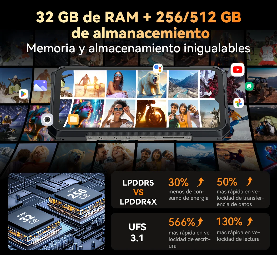 CUBOT KINGKONG X, Smartphone 5G, 32GB de RAM (16GB + 16GB extendido), 256/512GB de ROM, 10200 mAh, pantalla de 6.583" 120 Hz, cámara de 100MP, NFC phone, telefonos movil [Envío desde almacén europeo, Entrega en 7 días]