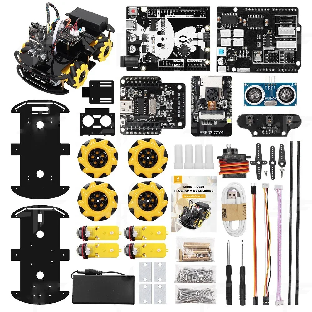 Esp32 cam wifi smart roboter auto starter kit ESP32-CAM programmierung pädagogisches lernen tt motor mecanum rad chassis kit ultras